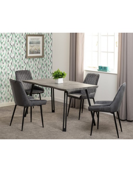 Quebec Wave Edge Dining Table - Concrete Effect