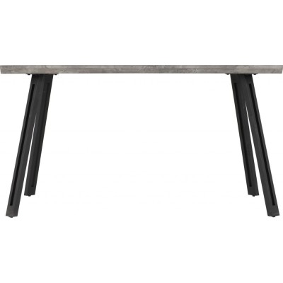 Quebec Wave Edge Dining Set (x4 Chairs) - Concrete Effect/Grey PU