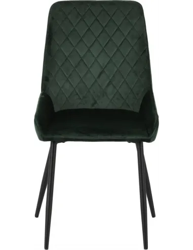 Quebec Wave Edge & Avery Dining Set (x4 Chairs) - Medium Oak Effect/Emerald Green Velvet