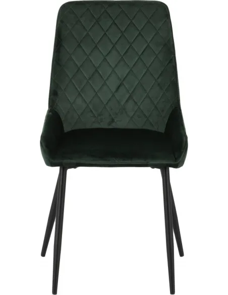 Quebec Wave Edge & Avery Dining Set (x4 Chairs) - Medium Oak Effect/Emerald Green Velvet