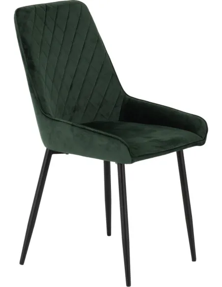 Quebec Wave Edge & Avery Dining Set (x4 Chairs) - Medium Oak Effect/Emerald Green Velvet