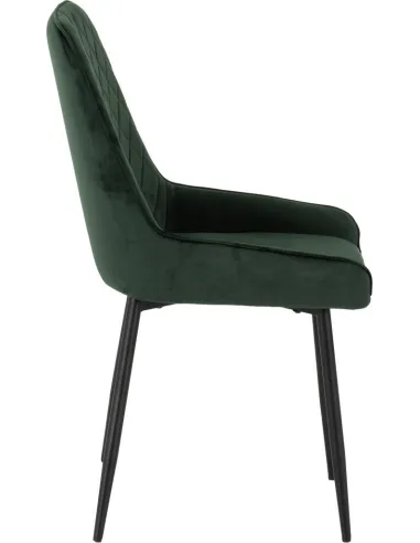 Quebec Wave Edge & Avery Dining Set (x4 Chairs) - Medium Oak Effect/Emerald Green Velvet