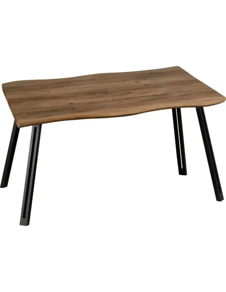 Quebec Wave Edge & Avery Dining Set (x4 Chairs) - Medium Oak Effect/Emerald Green Velvet