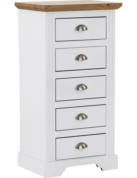 Tall white narrow chest shop of drawers