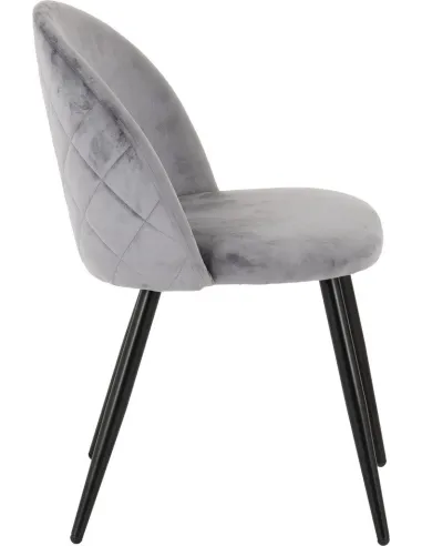 Marlow Dining Set (x4 Chairs) - Black Marble/Grey Velvet