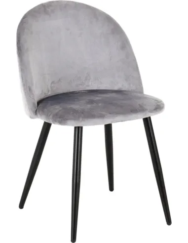 Marlow Dining Set (x4 Chairs) - Black Marble/Grey Velvet