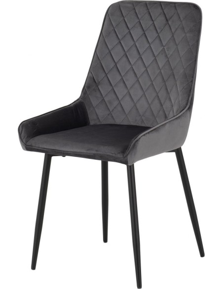 Avery Dining Chair  - Grey Velvet