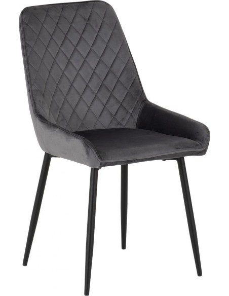 Avery Dining Chair  - Grey Velvet