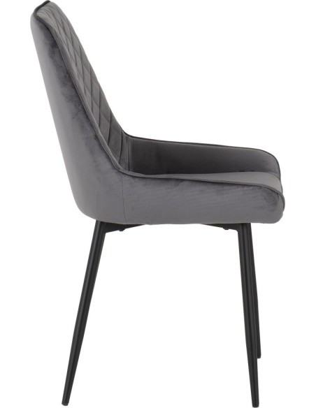 Avery Dining Chair  - Grey Velvet