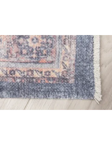 Modena Hamadan Rug - Distressed Navy/Pink