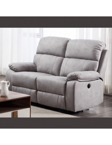 Stretford Electric Reclining 2 Seater Sofa - Light Grey