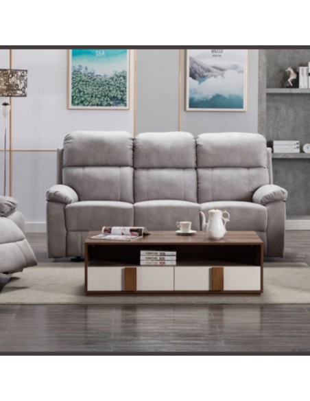 Stretford Electric Reclining 3 Seater Sofa - Light Grey