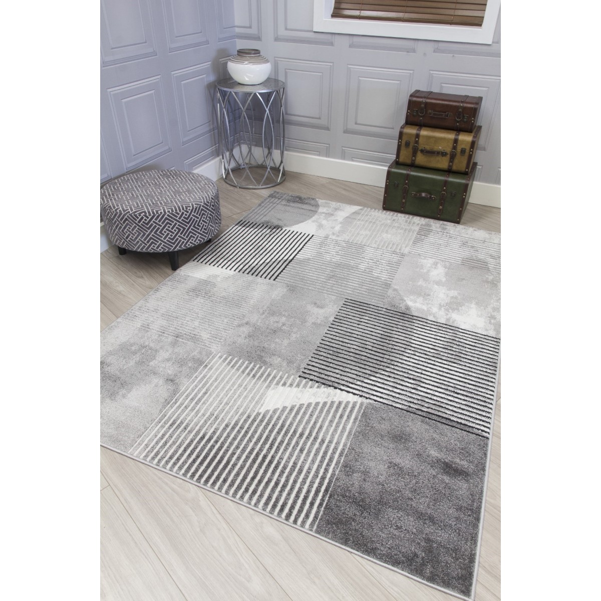 Casino Geo Rug - Grey