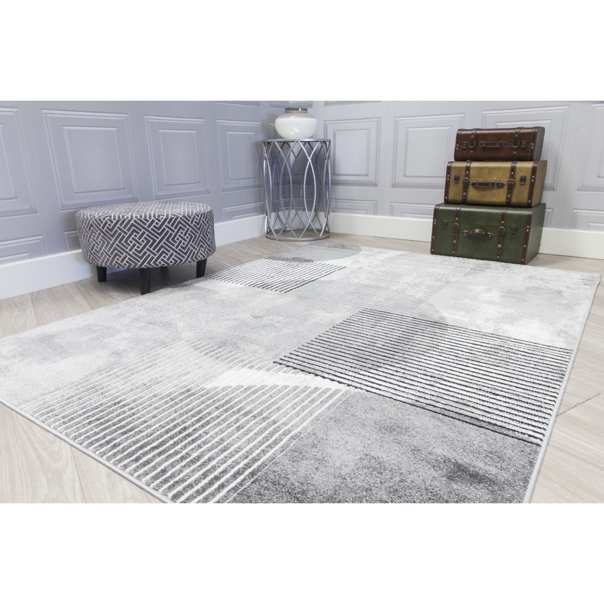 Casino Geo Rug - Grey