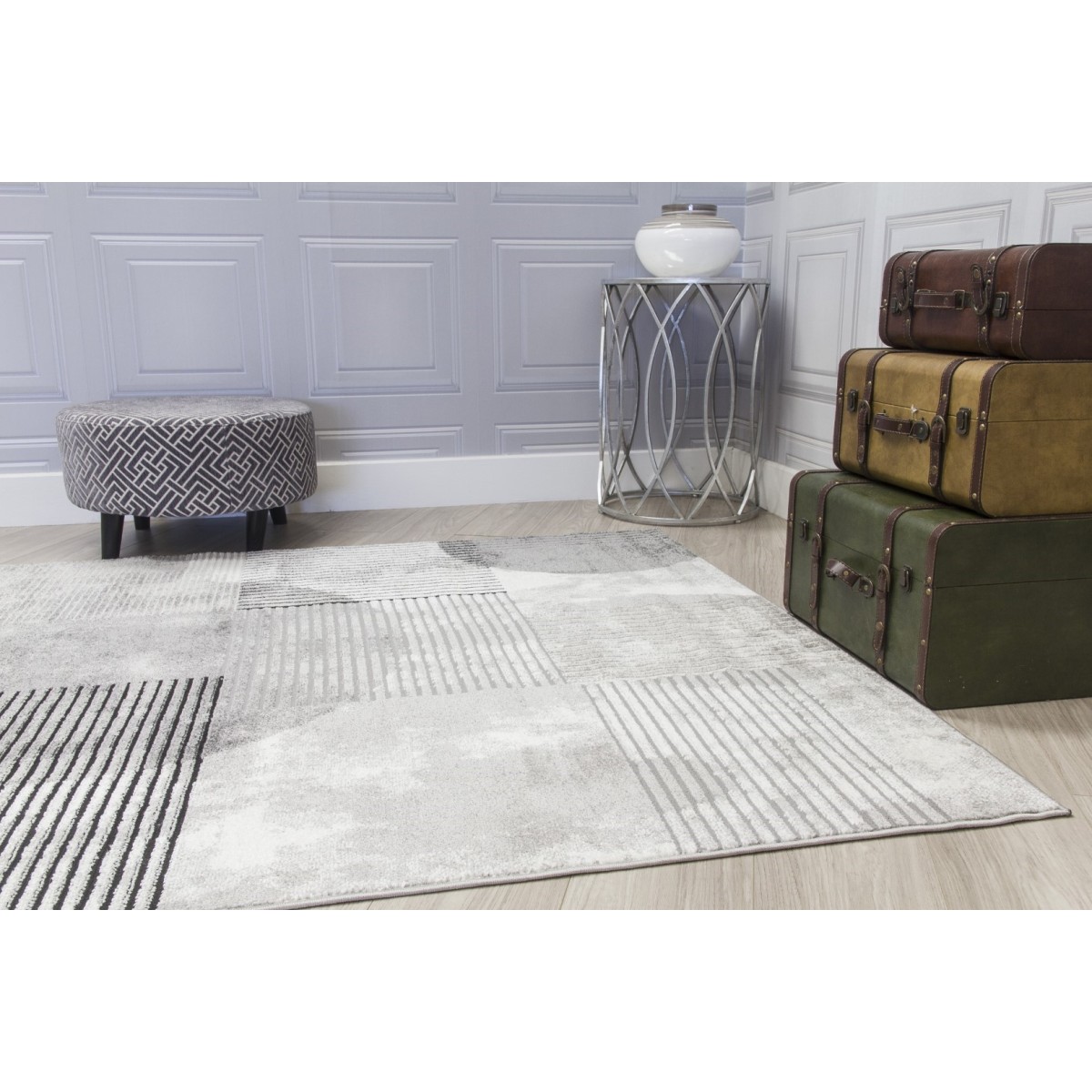 Casino Geo Rug - Grey