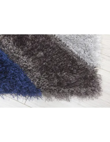 Luxus Cascade 3D Shaggy Rug - Grey/Navy