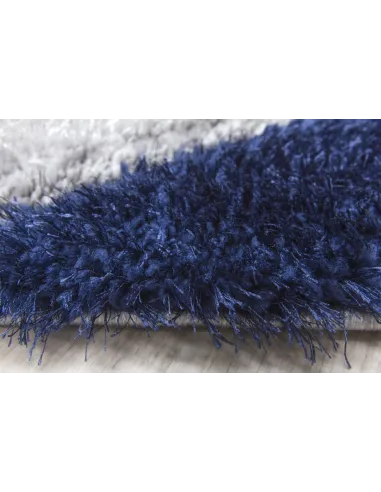 Luxus Cascade 3D Shaggy Rug - Grey/Navy