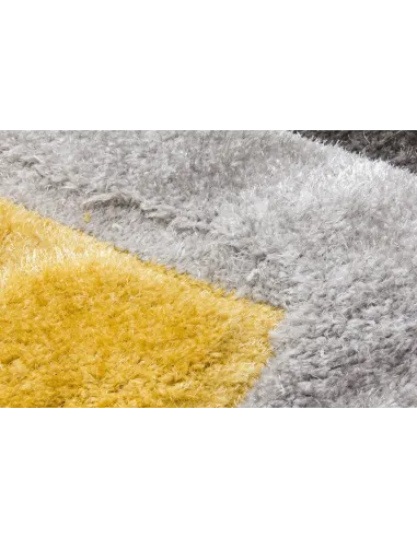 Luxus Cascade 3D Shaggy Rug - Grey/Yellow