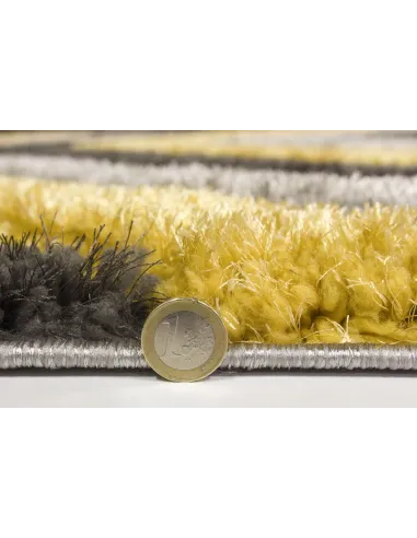 Luxus Cascade 3D Shaggy Rug - Grey/Yellow