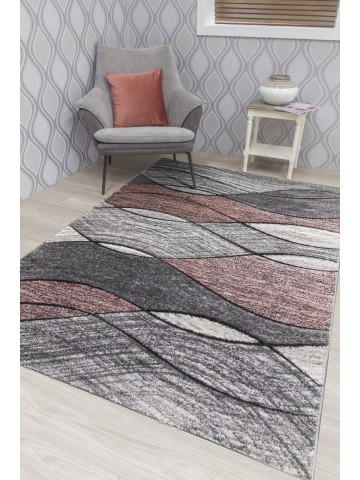 Impulse Waves Rug - Pink/Grey