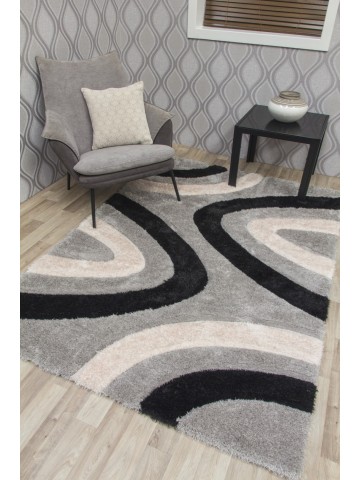 Luxus Ripple 3D Shaggy Rug...