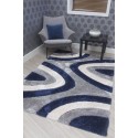 Luxus Ripple 3D Shaggy Rug - Navy Multi