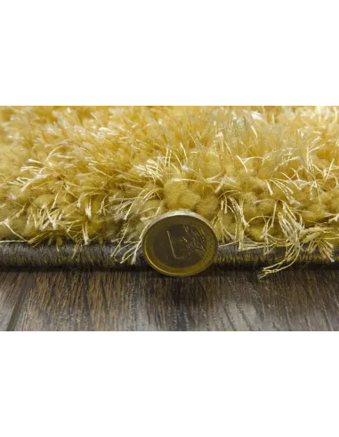 Luxus Ripple 3D Shaggy Rug - Yellow Multi
