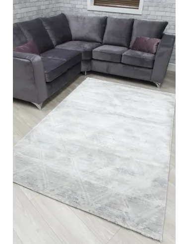 Rococo Quadito Rug - Grey/Cream
