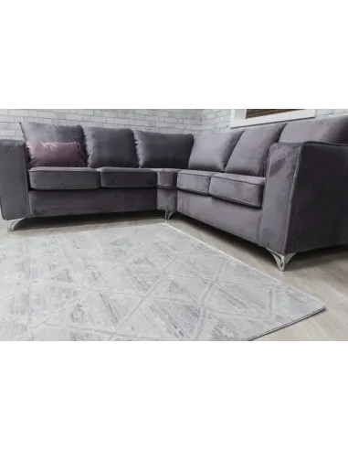 Rococo Quadito Rug - Grey/Cream