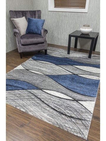 Impulse Waves Rug - Navy/Grey