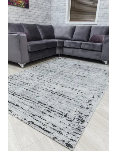 Rococo Crevassi Rug - Grey/Black