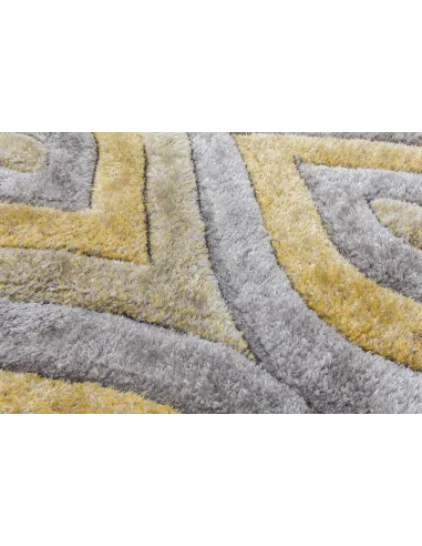 Luxus Teardrop 3D Shaggy Rug - Yellow