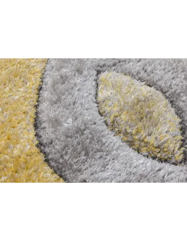 Luxus Teardrop 3D Shaggy Rug - Yellow