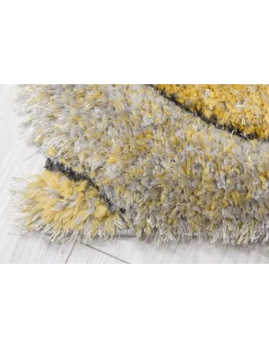 Luxus Teardrop 3D Shaggy Rug - Yellow