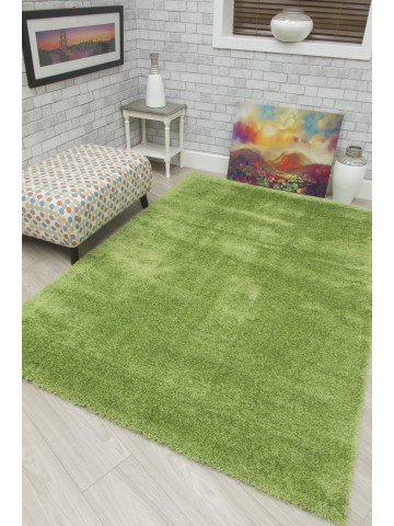 Plush Shaggy Rug - Light Green