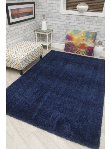 Plush Shaggy Rug - Navy