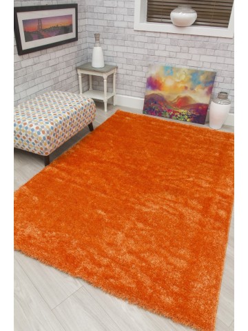 Plush Shaggy Rug - Orange