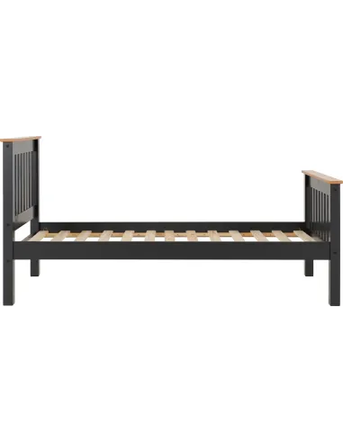 Monaco 3FT High End Bed - Grey/Oak Effect