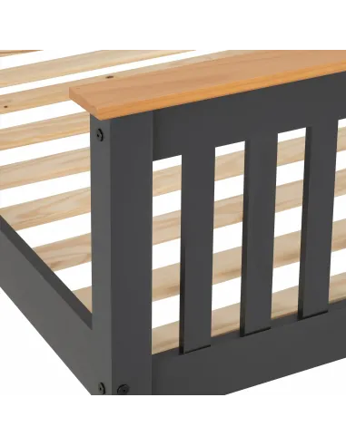 Monaco 3FT High End Bed - Grey/Oak Effect