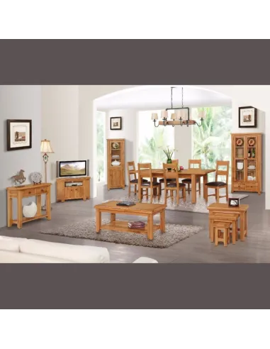 Lancaster Double Display Cabinet - Solid Oak