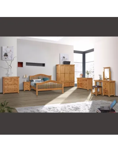 Lancaster 3 Drawer Bedside Locker - Solid Oak