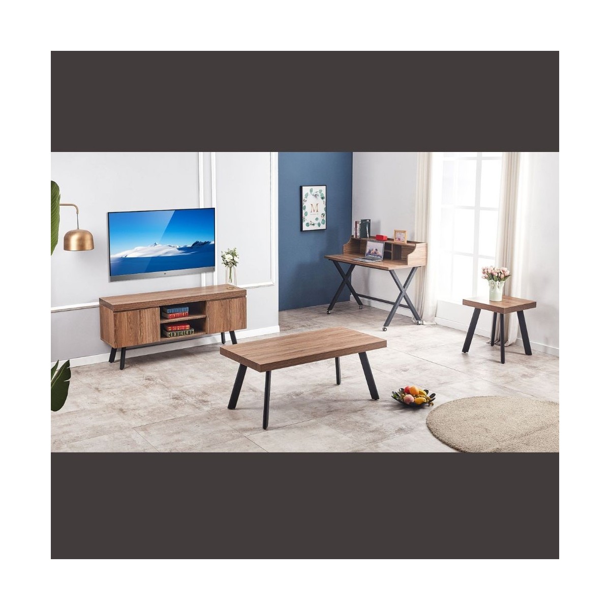 Isla Wide TV Unit - Walnut