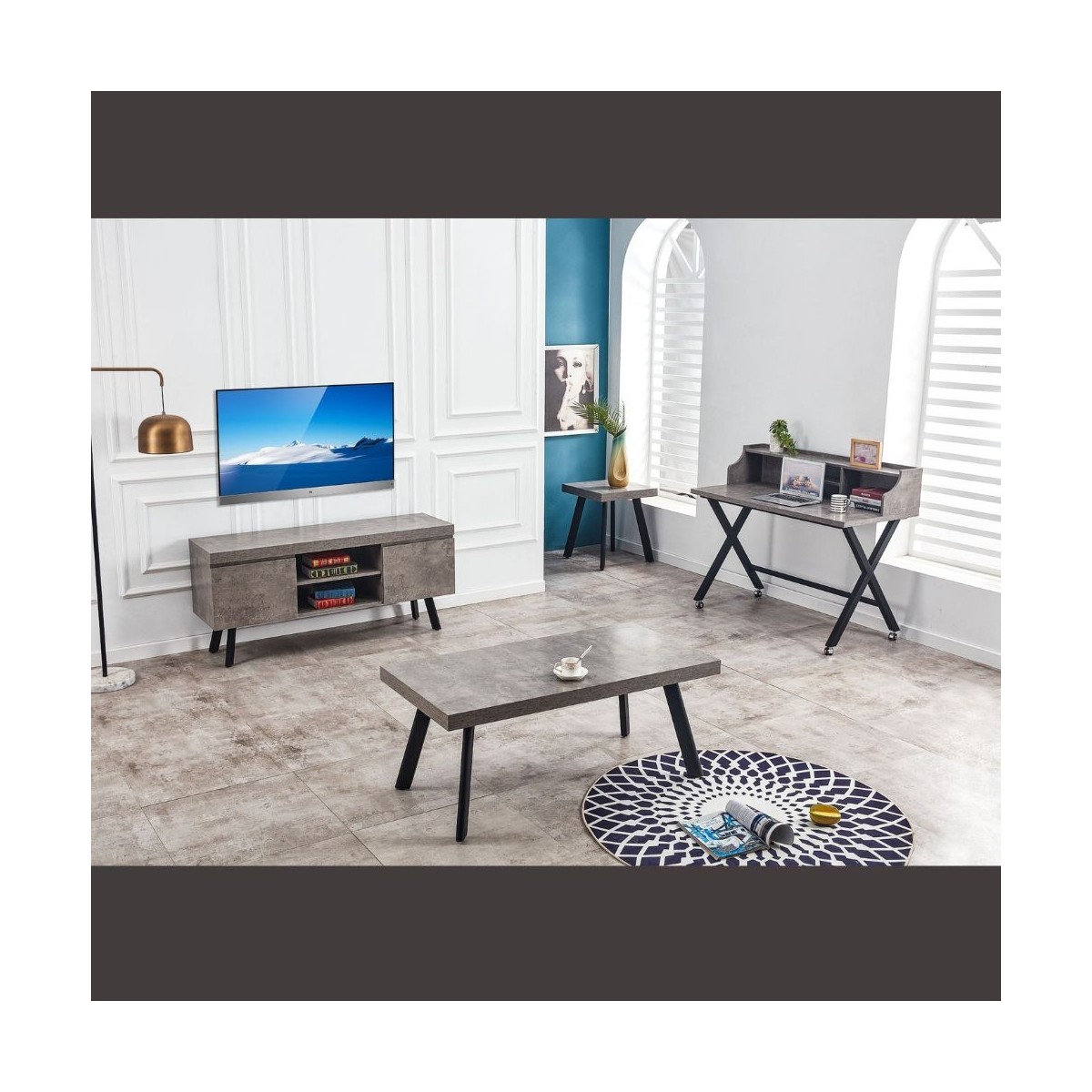 Isla Lamp Table  - Grey