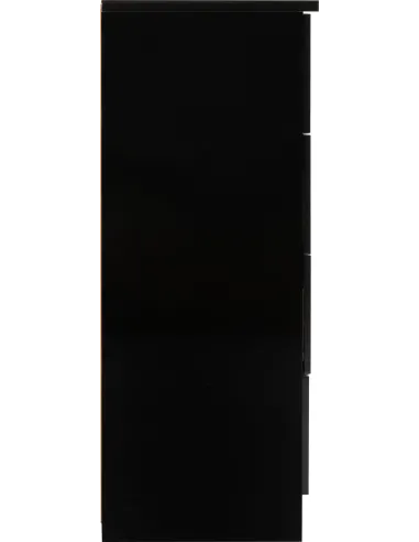 Nevada 5 Drawer Low Wardrobe - Black  Gloss