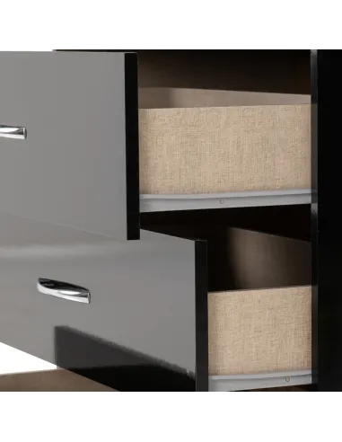 Nevada 3 Drawer Chest - Black  Gloss