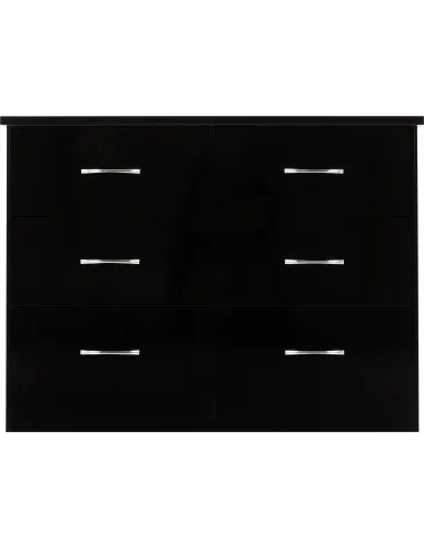 Nevada 6 Drawer Chest - Black  Gloss