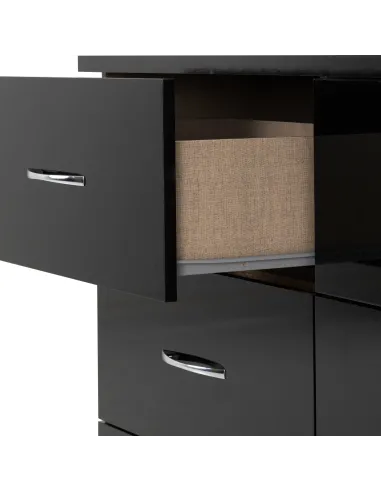 Nevada 6 Drawer Chest - Black  Gloss