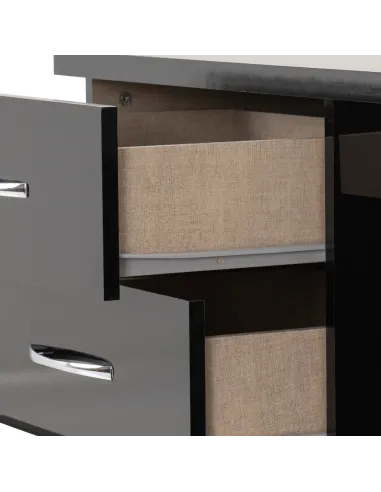 Nevada Dressing Table Set - Black  Gloss