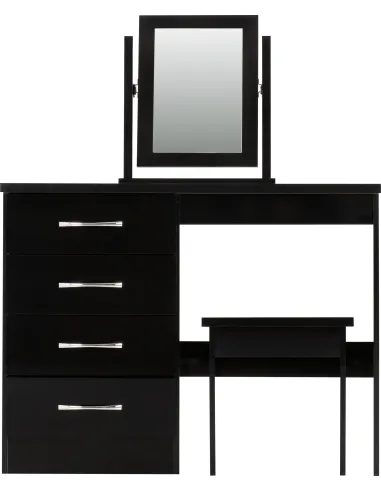 Nevada Dressing Table Set - Black  Gloss