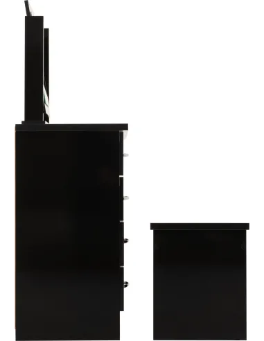 Nevada Dressing Table Set - Black  Gloss